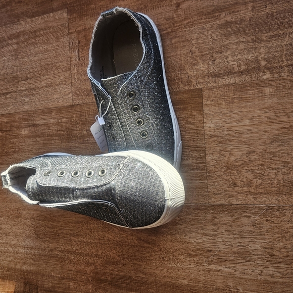 Sparkly Silver Slip-On Sneakers - Picture 1 of 6